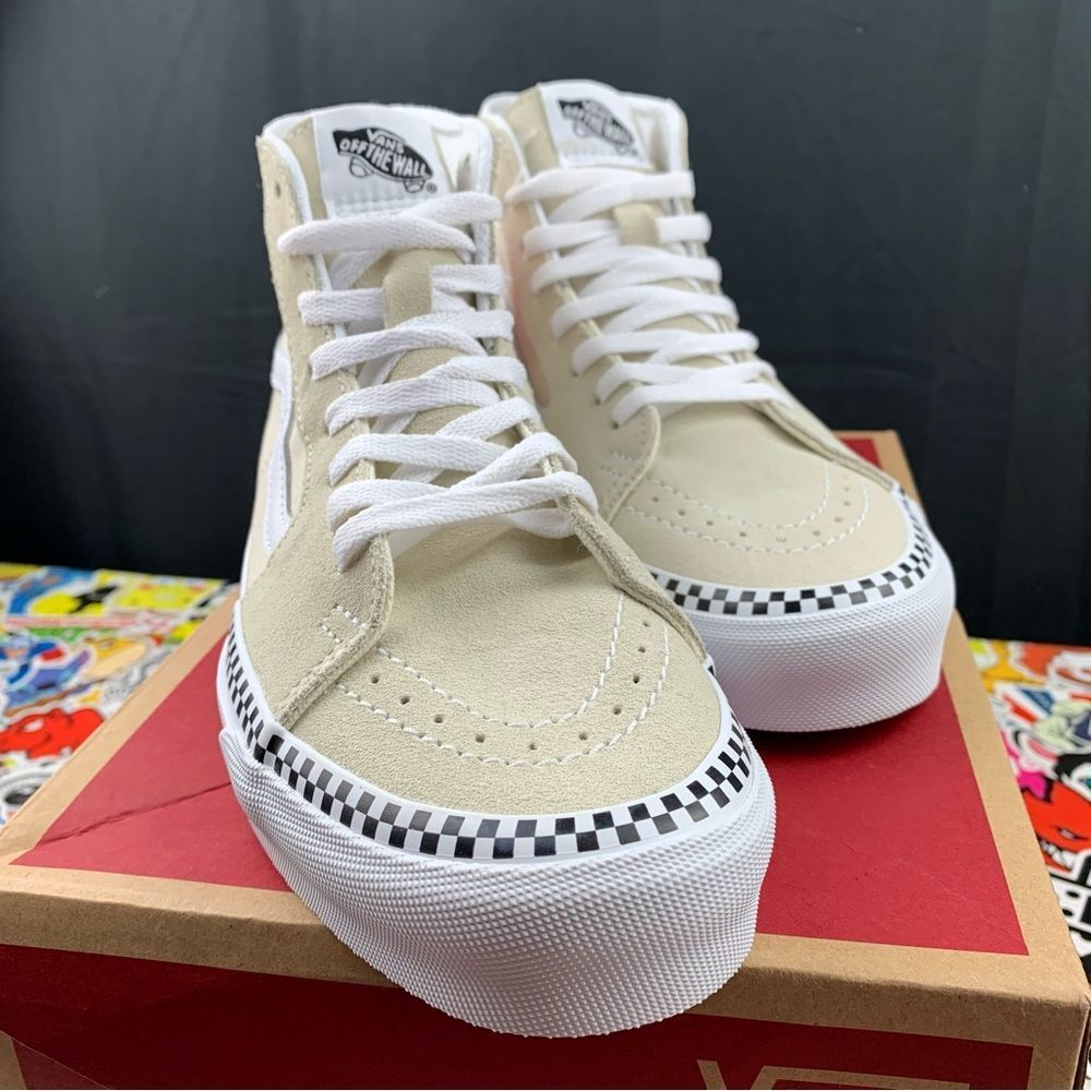 Vans Sk8-Hi Tan Checkered Tapered Women's Various Sizes - Picture 6 of 13